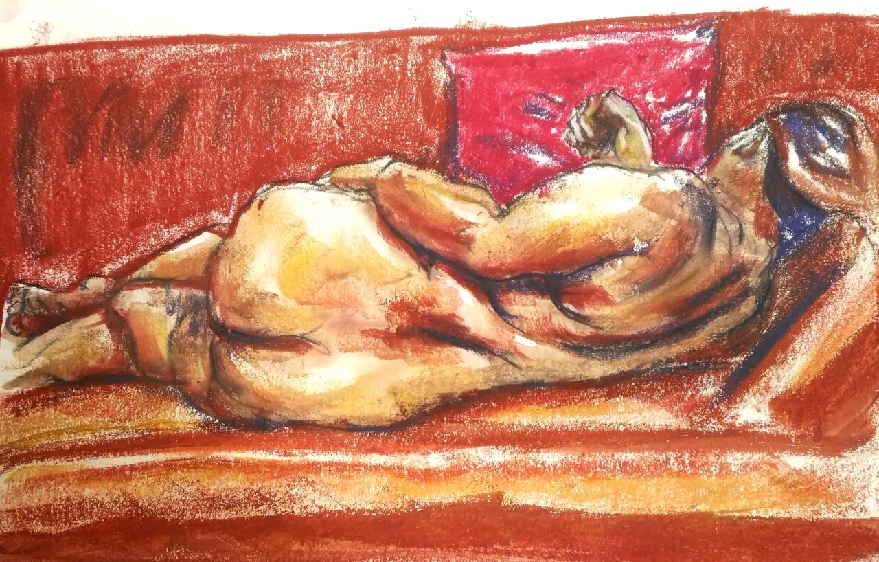red sofa